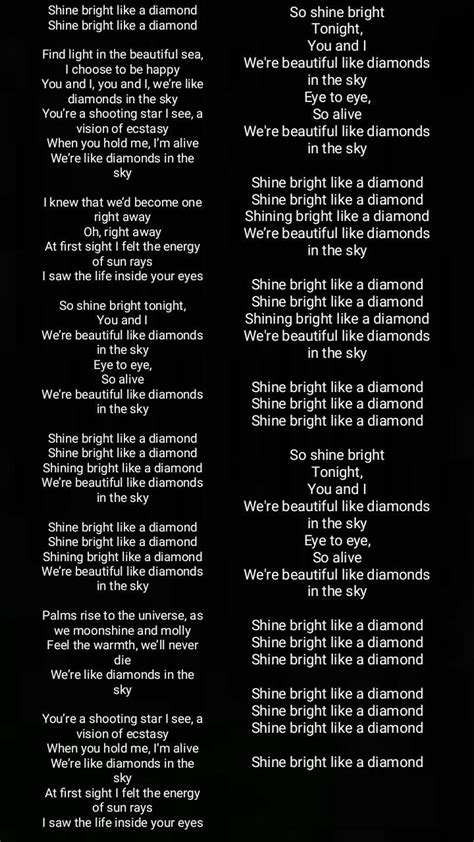 diamond rihanna lyrics|parole diamond rihanna.